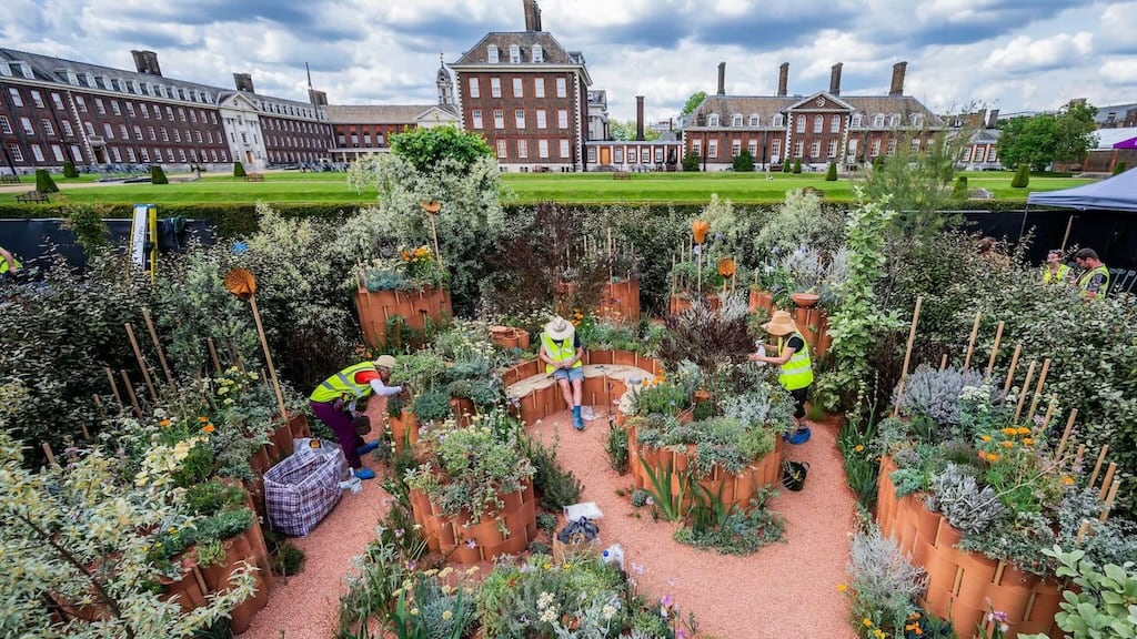 Award-winning show garden vista at RHS Chelsea Flower Show in London