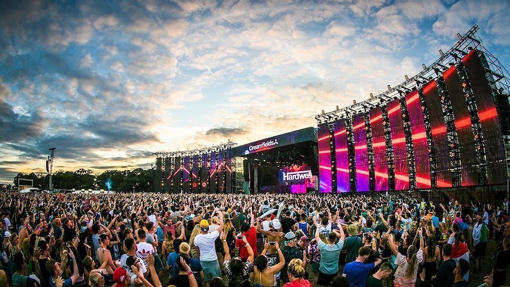 Crowd dancing at Creamfields festival in Daresbury