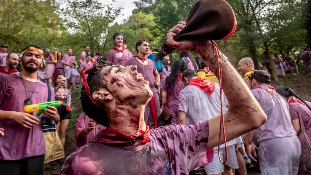 Crowds celebrate at the Haro Wine Festival